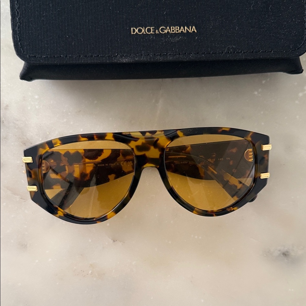 Dolce & Gabbana Tortoiseshell Sunglasses with Gold Details